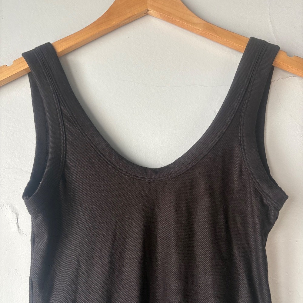 UNIQLO alexander wang HEATTECH Ribbed Black Scoop Neck Tank Bodysuit Large - Picture 3 of 6